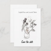 Save the Date Englisch Rose und Scottish Thistle (Vorne/Hinten)