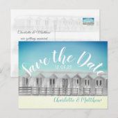 Save the Date englische Ankündigungspostkarte (Vorne/Hinten)