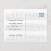 Save the Date englische Ankündigungspostkarte (Rückseite)