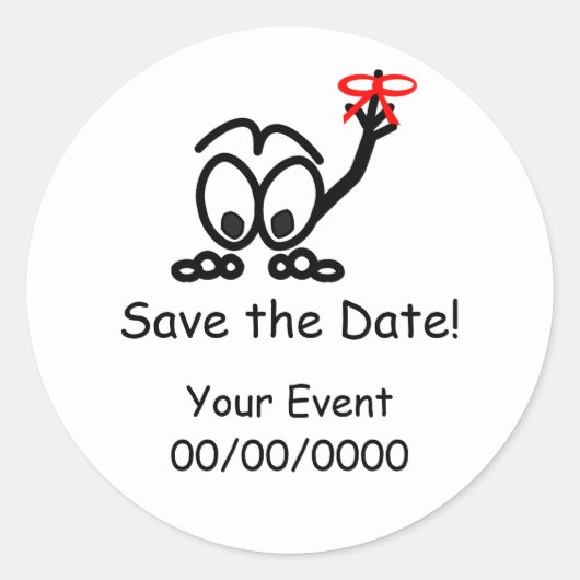 Save the Date Erinnerung Runder Aufkleber (Vorderseite)