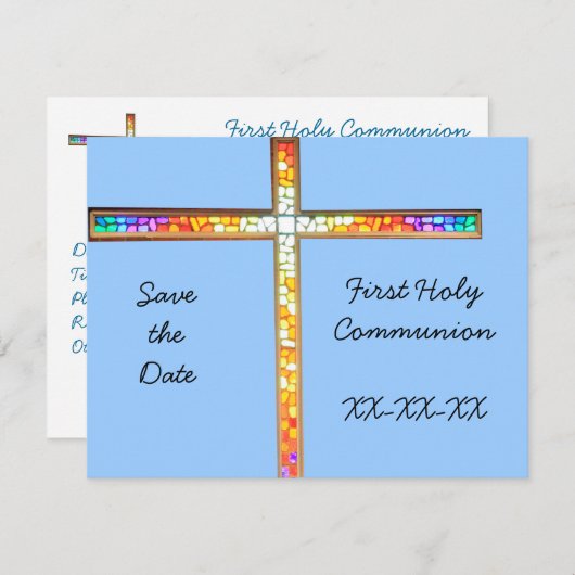 Save the Date - Erste Heilige Kommunion (Junge) - (Vorne/Hinten)