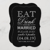 Save the Date essen | Getränk u. sind Einladung (Vorne/Hinten)