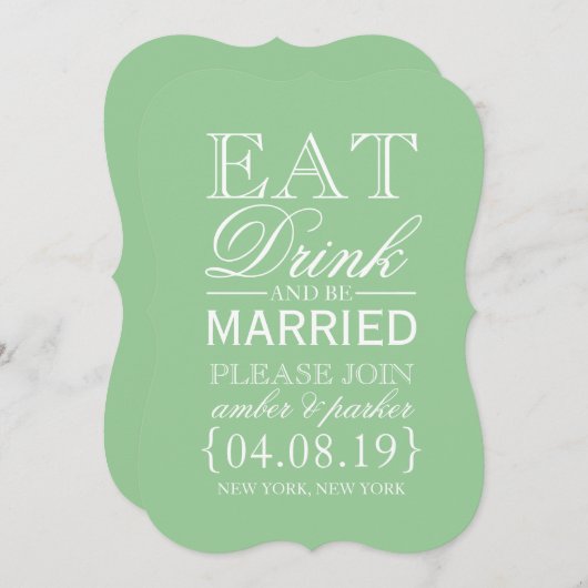 Save The Date | Essen Sie trinken und Verheiratet  (Vorne/Hinten)
