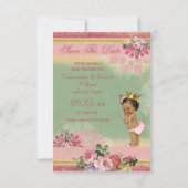 Save the Date Ethnic Princess Paris Baby Dusche (Rückseite)