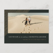 Save the Date Etted Frame Foto Postkarte (Vorderseite)