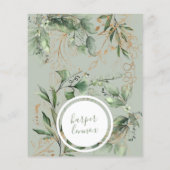 save the date Eucalyptus Gold Boho Modern budget Flyer (Hinten)