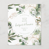 save the date Eucalyptus Gold Boho Modern budget Flyer (Vorne)