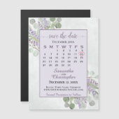 Save the Date Eucalyptus Lavender Calendar Magnet (Vorne/Hinten)