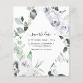 Save the Date Eucalyptus White Floral (Vorderseite)