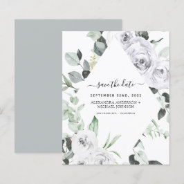 Save the Date Eucalyptus White Floral