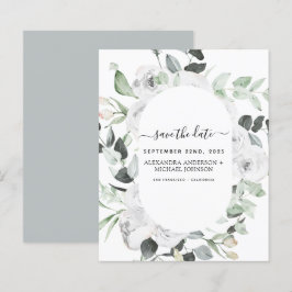 Save the Date Eucalyptus White Floral