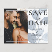Save the Date Eukalyptus-Foto-Hochzeit (Vorderseite)