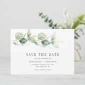 Save the Date Eukalyptus Greenerity Foto Script (Stehend Vorderseite)