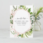 Save the Date Eukalyptus Greenery Geometric (Stehend Vorderseite)