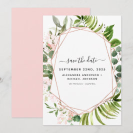Save the Date Eukalyptus Greenery Geometric