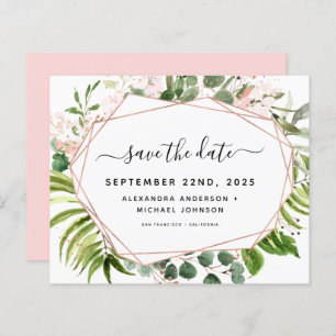 Save the Date Eukalyptus Greenery Geometric
