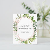 Save the Date Eukalyptus Greenery Geometric (Stehend Vorderseite)