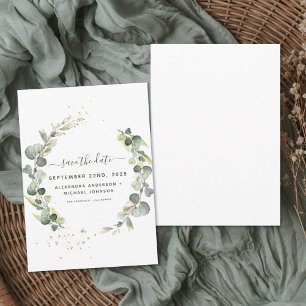 Save the Date Eukalyptus Greenery Succulent