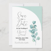 Save the Date Eukalyptus Wedding Blätter Spring (Vorderseite)