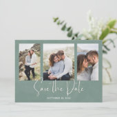 Save the Date Eukalyptus Wedding Greenerenerage Fo (Stehend Vorderseite)