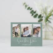 Save the Date Eukalyptus Wedding Greenerenerage Fo Postkarte (Stehend Vorderseite)