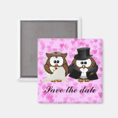 Save the Date Eule Magnet (Vorderseite/Rückseite)