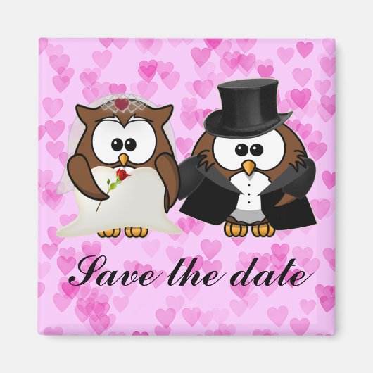 Save the Date Eule Magnet (Vorne)