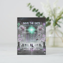 💌 "Save the Date: Ewige Glitch Wedding" 💌 Ankündigungspostkarte