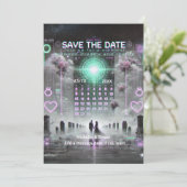 💌 "Save the Date: Ewige Glitch Wedding" 💌 Save The Date (Stehend Vorderseite)