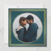 Save the Date, exquisite grüne und schwarze Hochze Einladung (Rückseite)