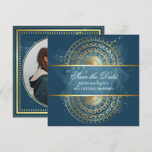 Save the Date, exquisite Hochzeit in Blau und Schw Einladung