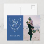 Save the Date Extravaganter Text und Foto Postkarte (Vorne/Hinten)