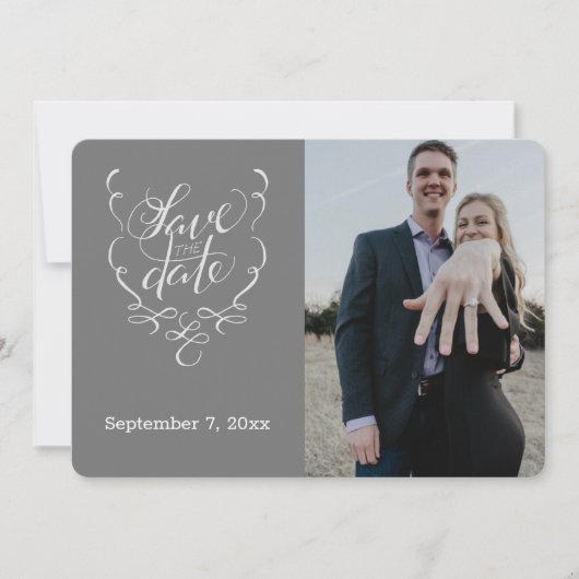 Save the Date Extravaganter Text und Foto Save the (Vorderseite)