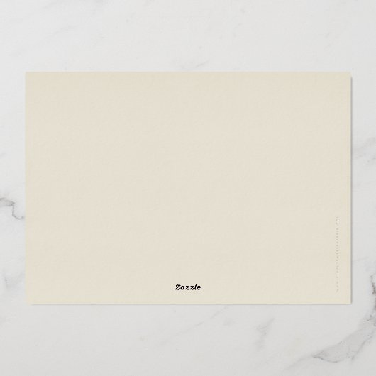 SAVE THE DATE extravagantes Elfenbeingold Folieneinladung (Rückseite)