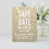 Save The Date | Fab von Gold Glitzer (Stehend Vorderseite)