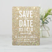 Save The Date | Fab von Gold Glitzer (Stehend Vorderseite)