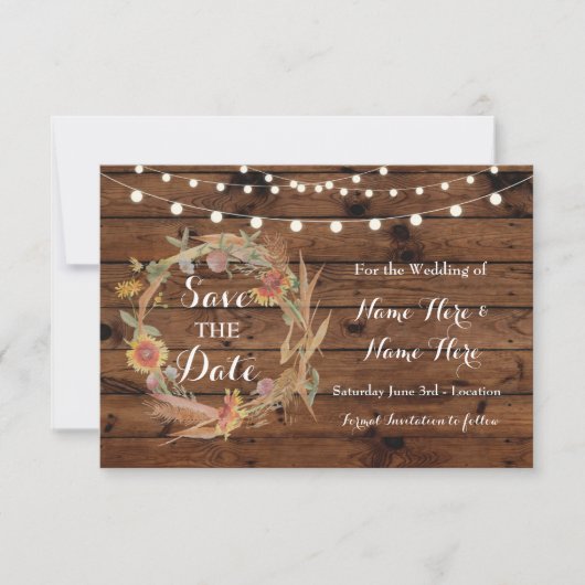 Save the Date Fall in der Liebe Hochzeitskarte (Vorderseite)