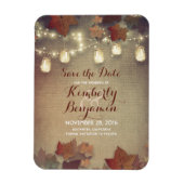 Save the Date Fall Mason Jar Lights Rustikal Magnet (Vertikal)