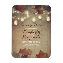 Save the Date Fall Mason Jar Lights Rustikal Magnet
