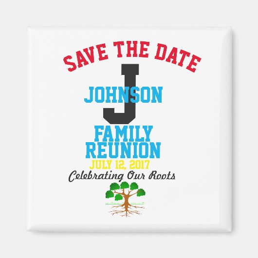 Save the Date, Familie, Wiedersehen, Name, Datum - Magnet (Vorne)