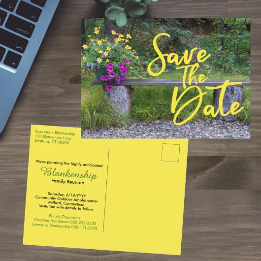 Save the Date Familie Wiedersehen Rustikale ländli Postkarte
