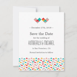 Save the Date farbenfrohe geometrische Dreieckshär