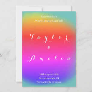 Save the Date farbenfrohe Hochzeit