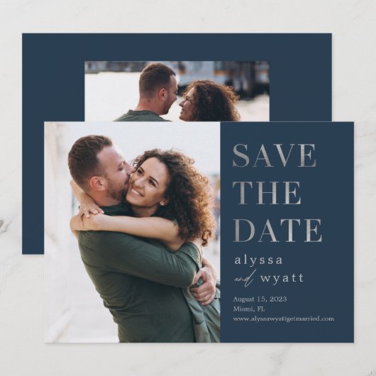 Save the Date, farbig bearbeitbare Karte (Vorne/Hinten)