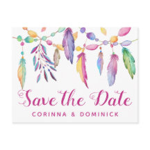 Save the Date Feathers Native American Verlobung