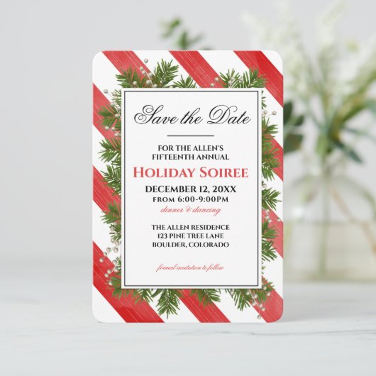 Save the Date Feierabend Pine & Strip | (Stehend Vorderseite)