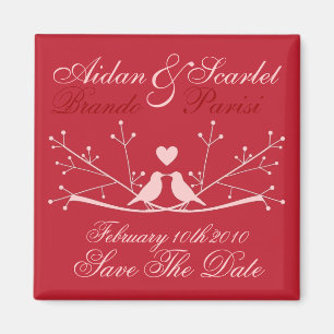 SAVE THE DATE fertigen ROTER HOCHZEIT Magnet