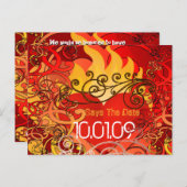 Save the Date - Feuergefechte Ankündigungspostkarte (Vorne/Hinten)