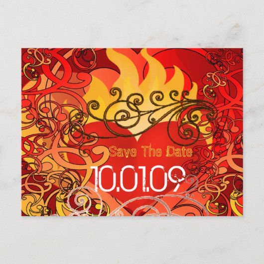 Save the Date - Feuergefechte Ankündigungspostkarte (Vorderseite)