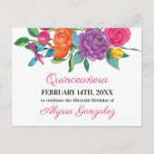 Save the Date Fiesta Blume Weiß und Blüten Ankündigungspostkarte (Vorderseite)